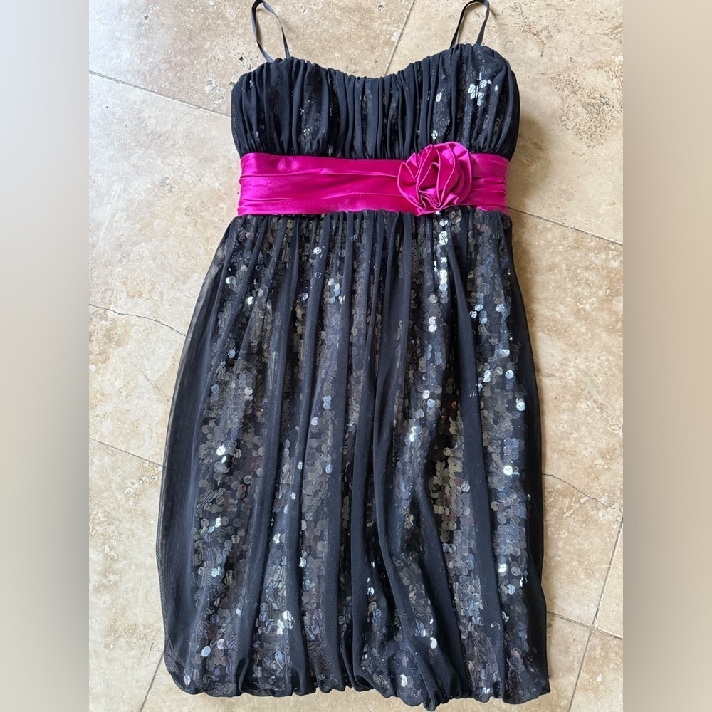 Jody Christopher girls strapless sequin dress excellent condition size 3 - Picture 3 of 11